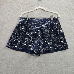 VINTAGE Disney Women Shorts‎ M Navy Animal Print Abstract Elements Rayon Y2K